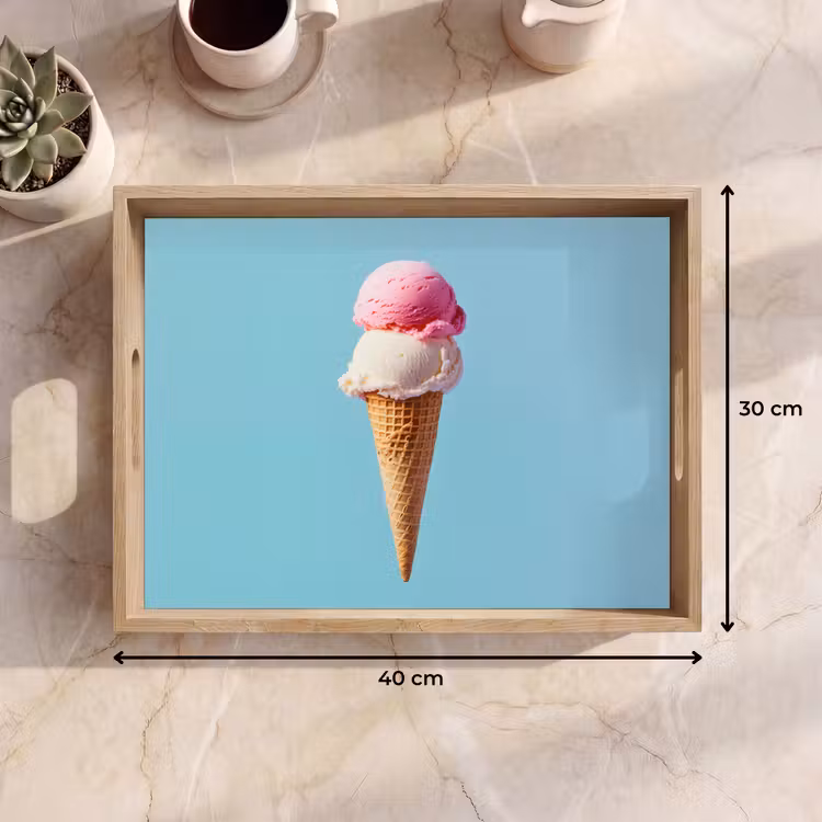 Tablett - Schaufel Eiscreme - Kegel - Blau — 7