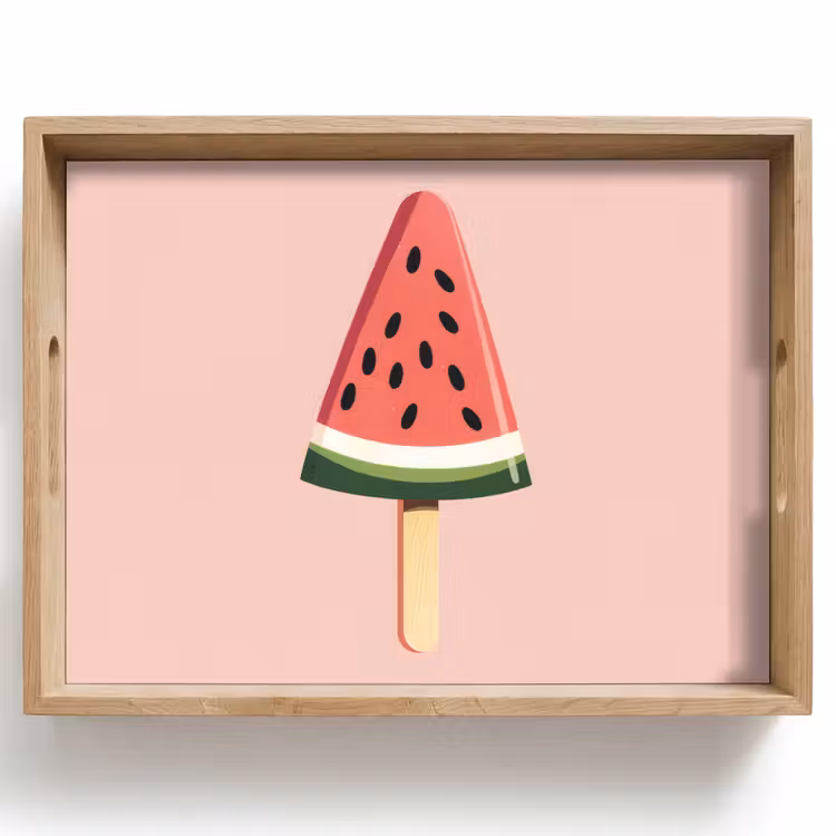 Tablett - Wassermelone - Eiscreme - Kerne - Rot — 1