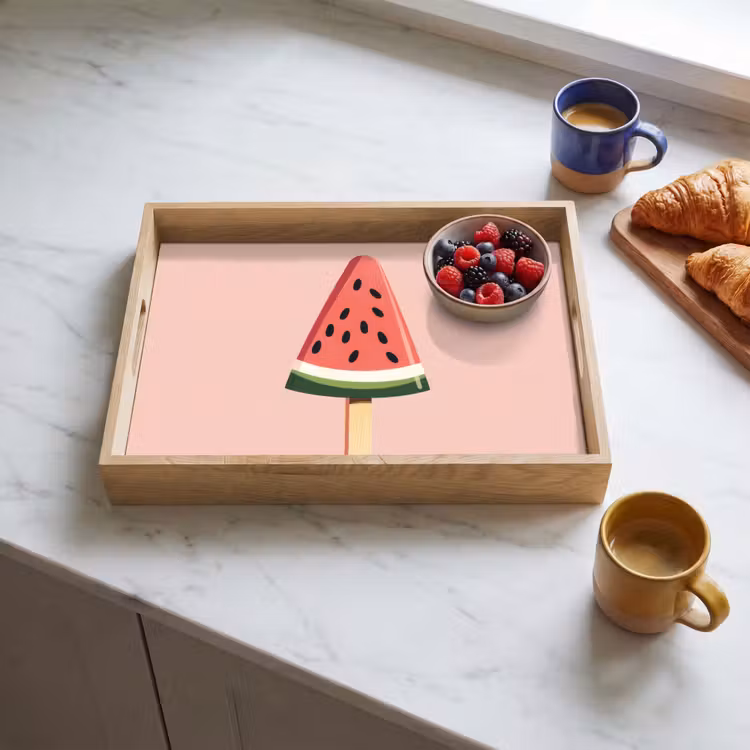 Tablett - Wassermelone - Eiscreme - Kerne - Rot — 3