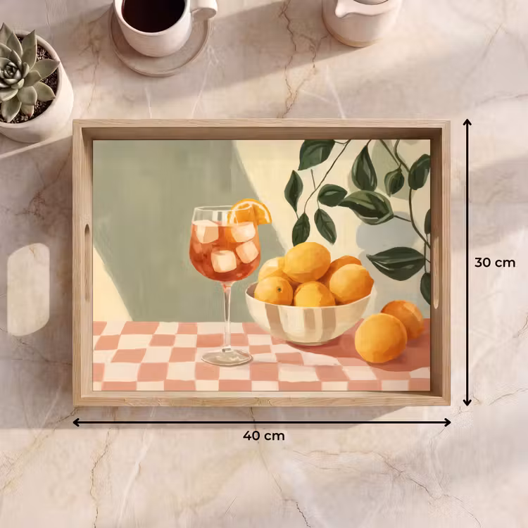 Tablett - Zitronen - Glas - Tischtuch - Blockiert — 7
