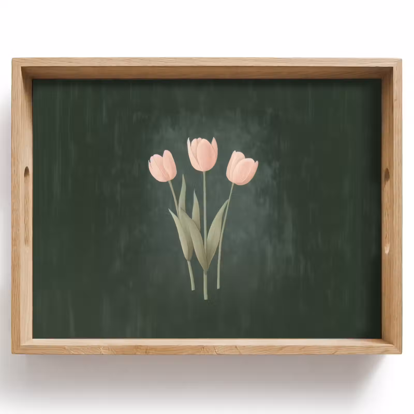 Tablett - Tulpen - Liebe - Dunkelgrün — 1