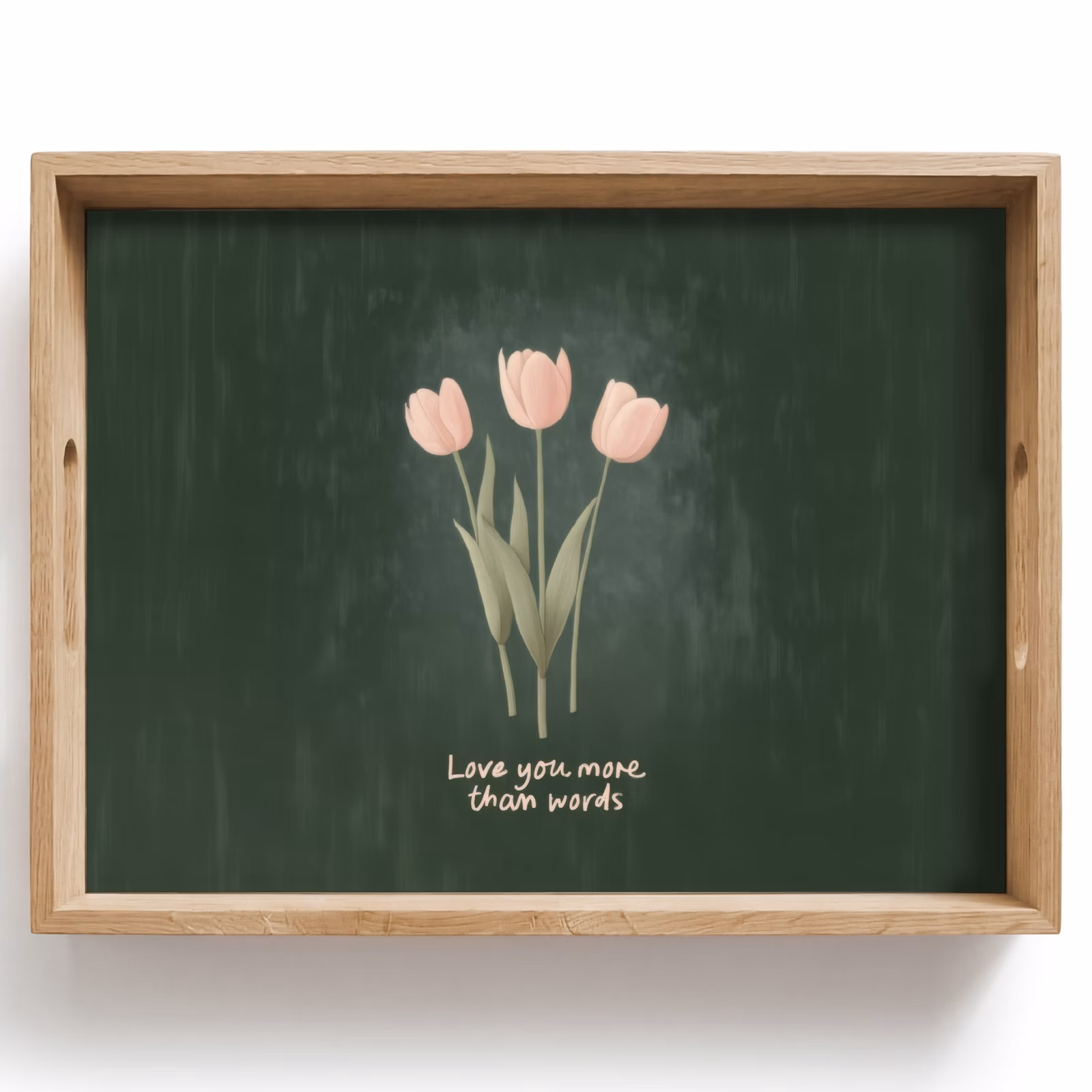 Tablett - Tulpen - Rosa - Text - Liebe — 1