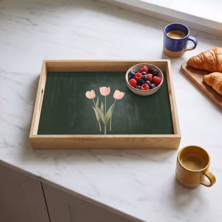 Tablett - Tulpen - Liebe - Dunkelgrün — 3