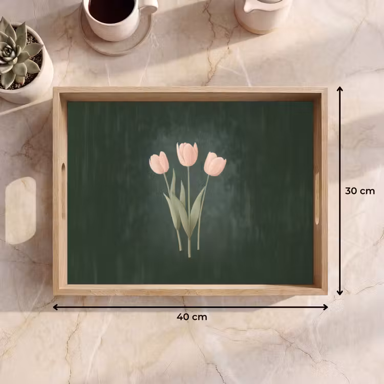 Tablett - Tulpen - Liebe - Dunkelgrün — 7
