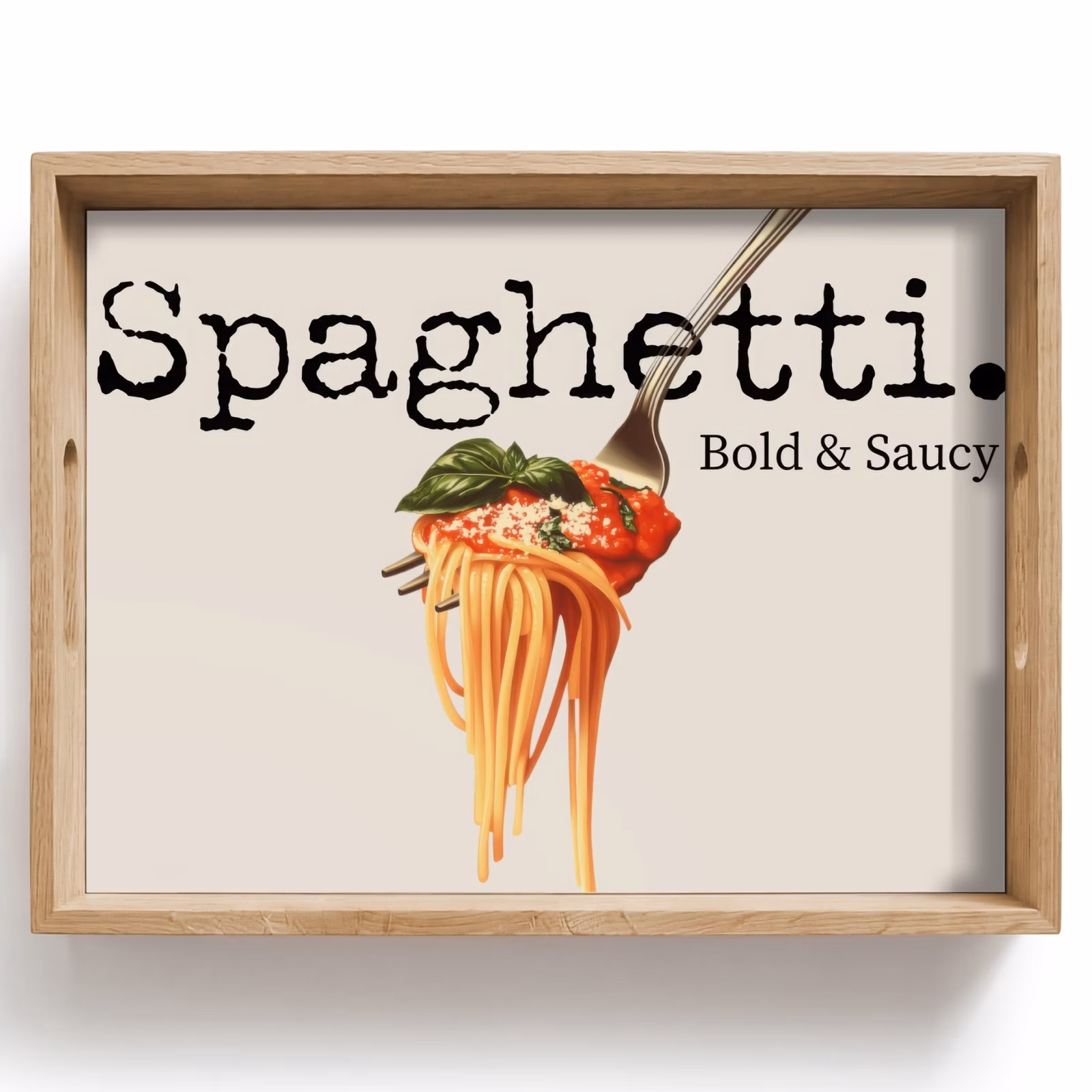 Tablett - Spaghetti - Tomatensauce - Parmesankäse — 1