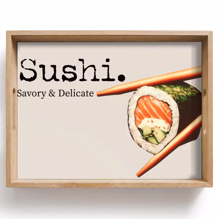 Tablett - Sushi - Lachs - Reis - Japanisch — 1