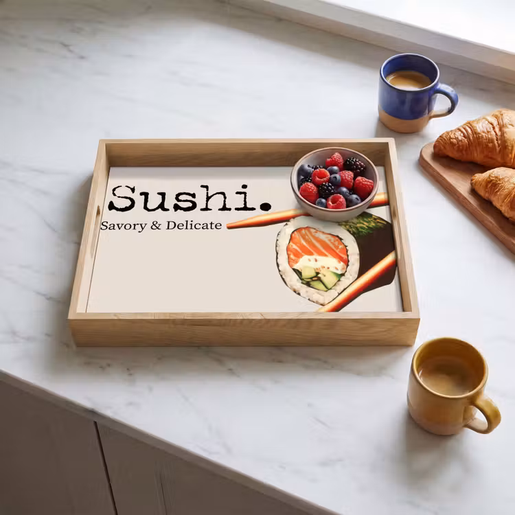 Tablett - Sushi - Lachs - Reis - Japanisch — 3