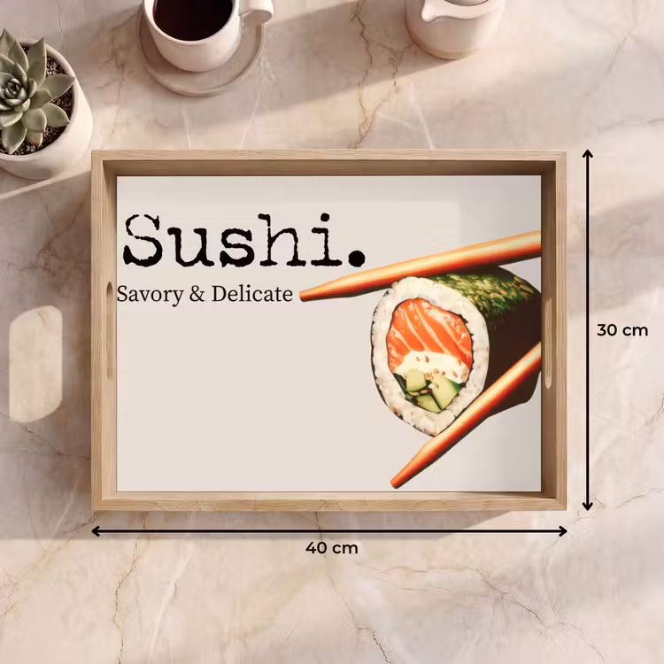 Tablett - Sushi - Lachs - Reis - Japanisch — 7