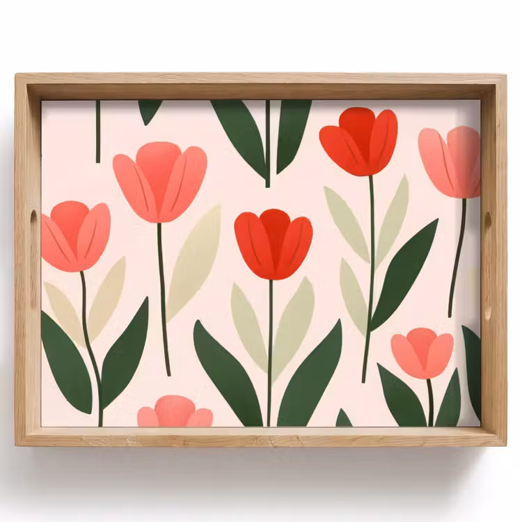 Tablett - Tulpen - Modern - Rosa — 1