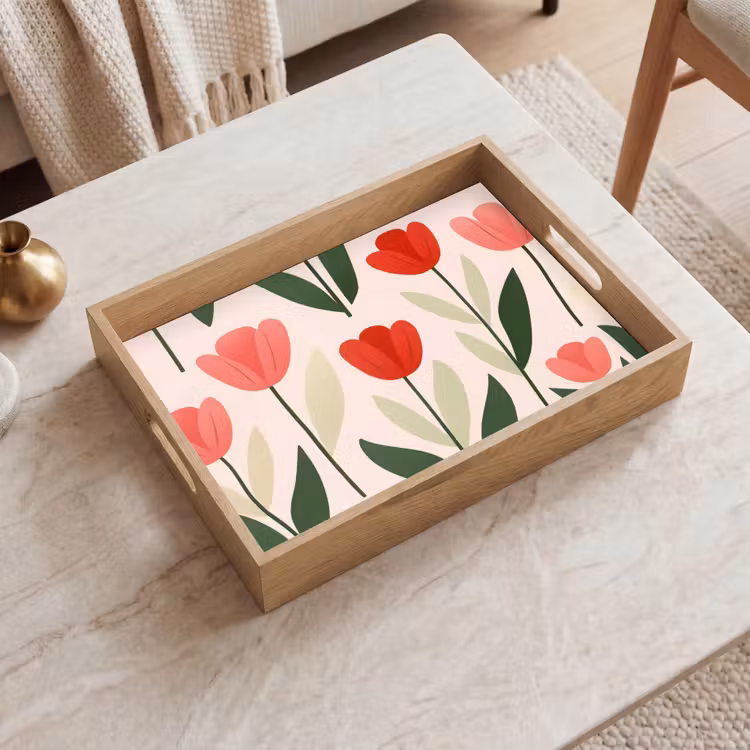 Tablett - Tulpen - Modern - Rosa — 2