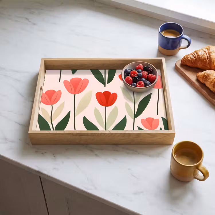 Tablett - Tulpen - Modern - Rosa — 3