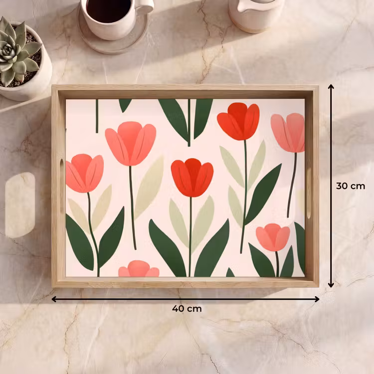 Tablett - Tulpen - Modern - Rosa — 7