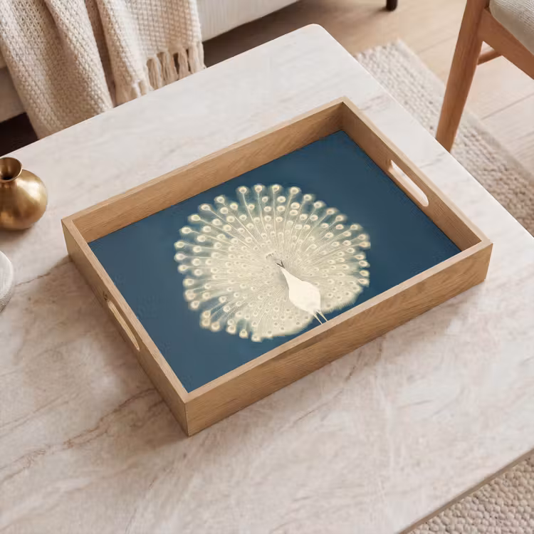 Tablett - Vogel - Blau - Vintage — 2