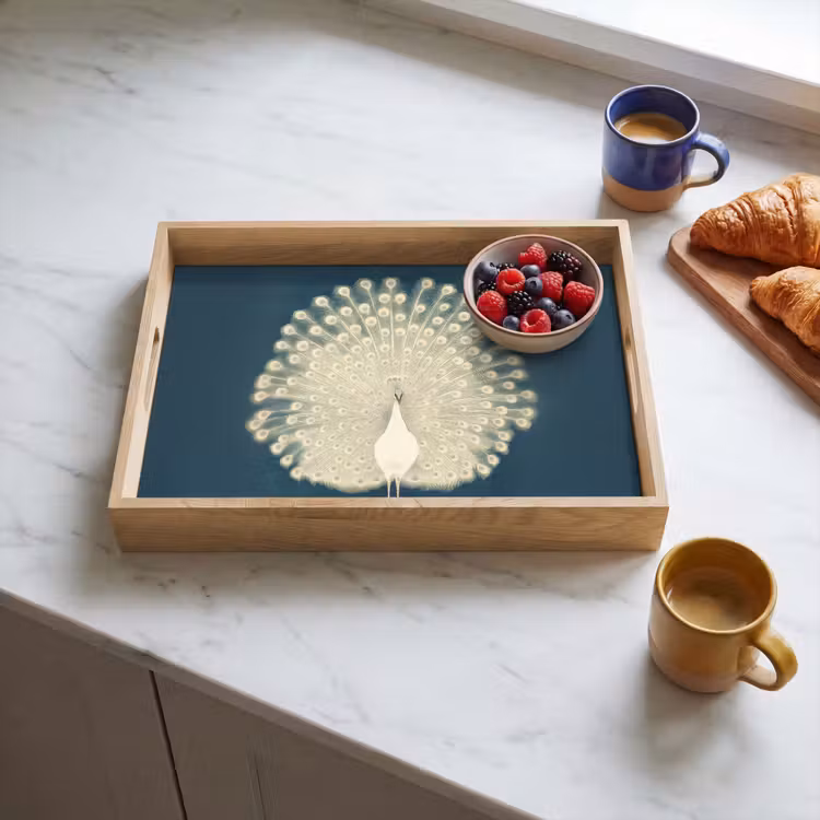 Tablett - Vogel - Blau - Vintage — 3