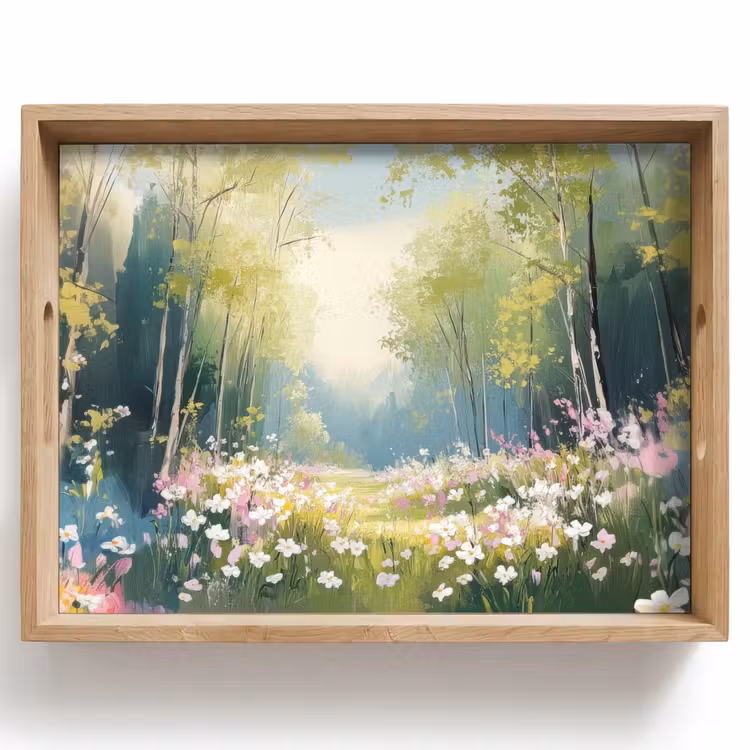 Tablett - Wald - Malerei - Farbenfroh — 1