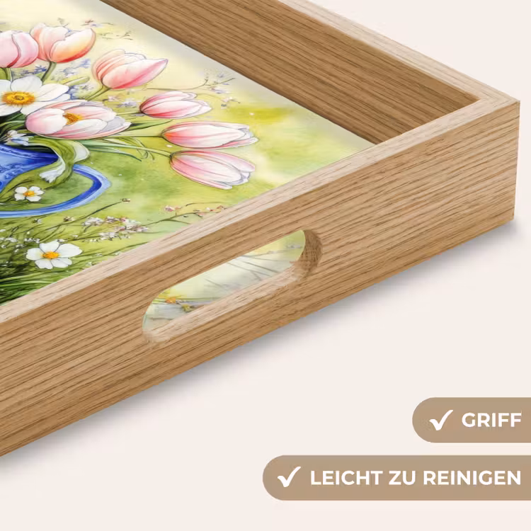 Tablett - Vase - Delfter Blau - Gänseblümchen — 8