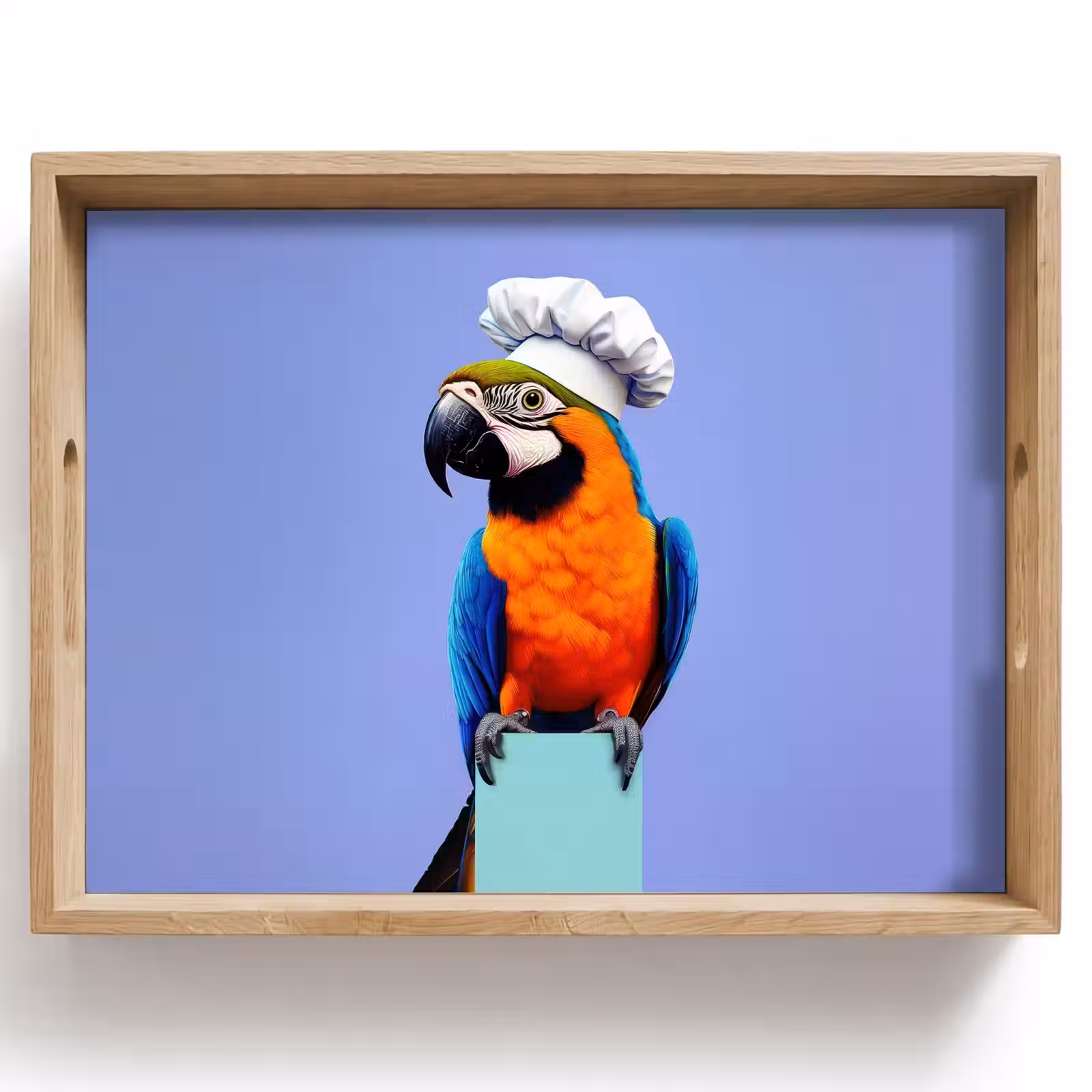 Tablett - Papagei - Kochmütze - Vogel - Spaß — 1