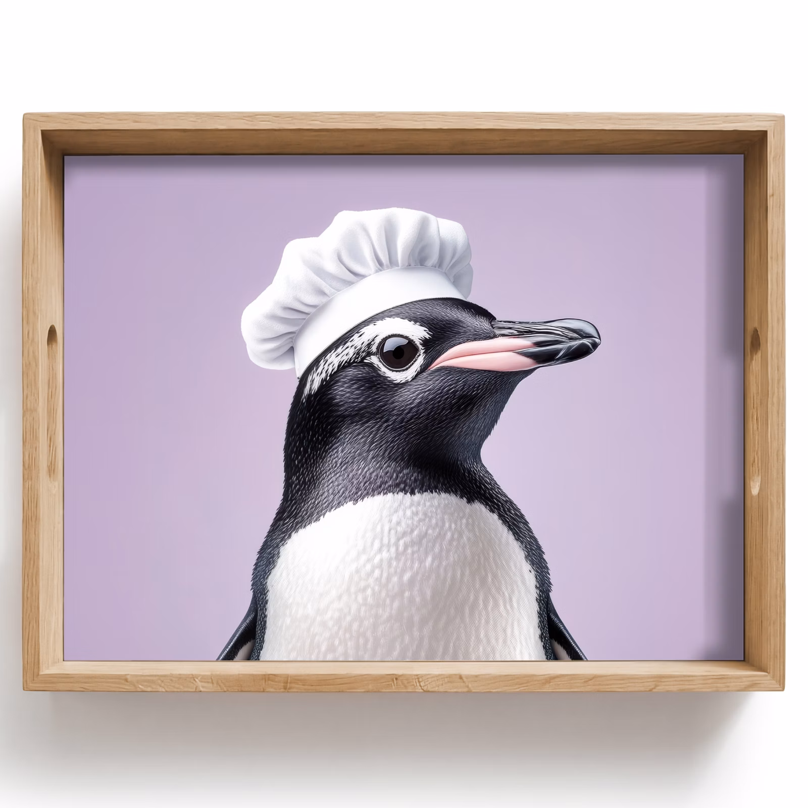 Tablett - Pinguin - Kochmütze - Süß - Lila — 1