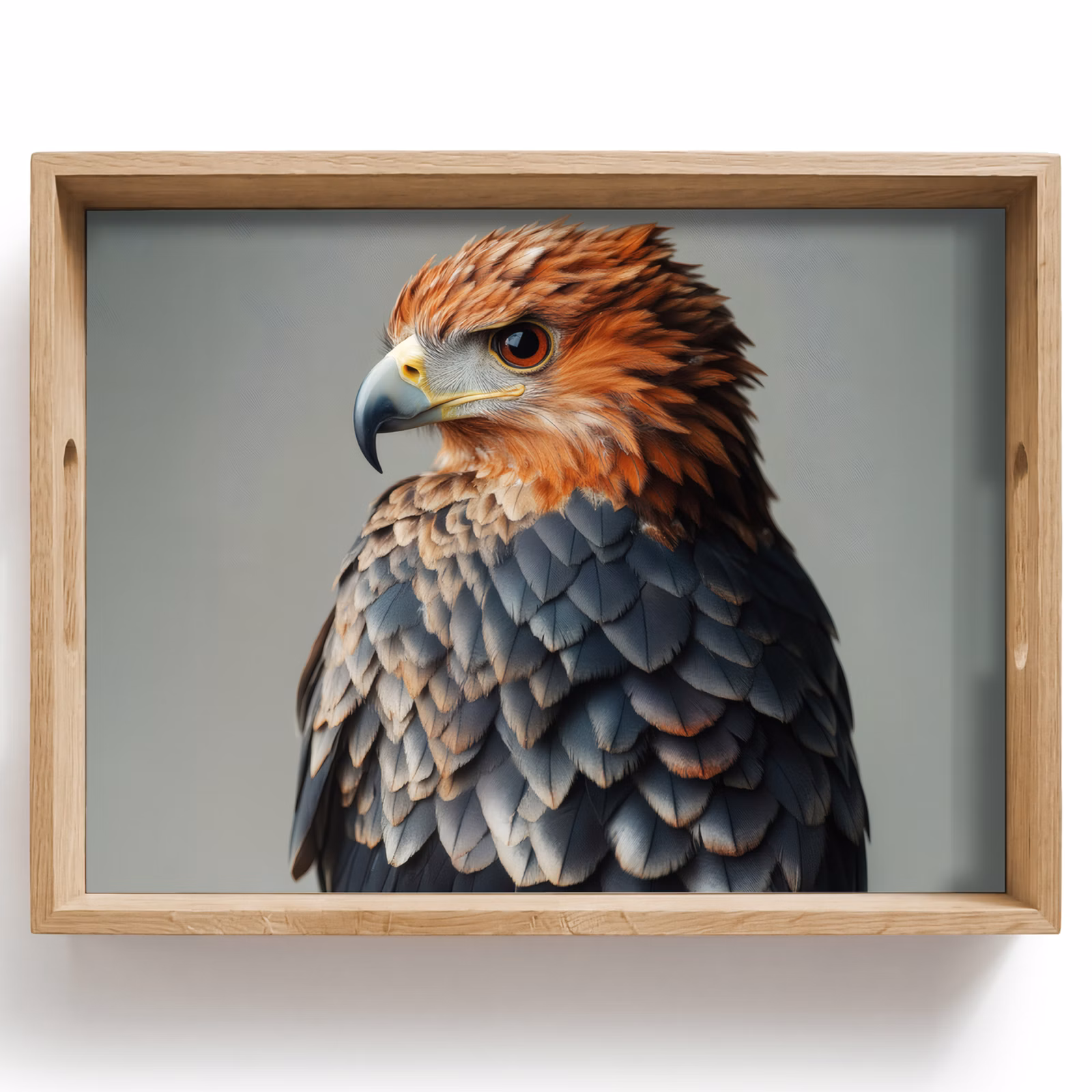 Tablett - Vogel - Realistisch - Federn - Braun — 1
