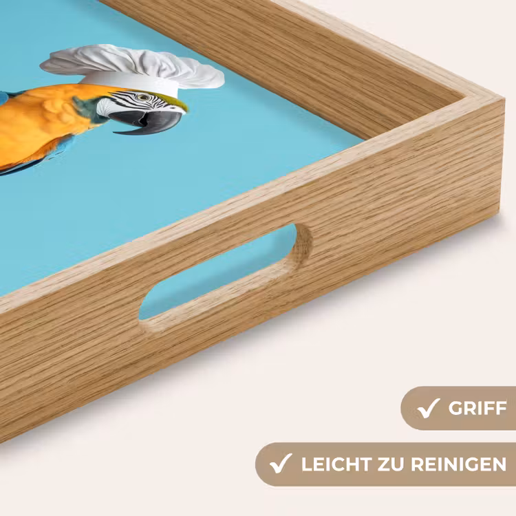 Tablett - Papagei - Kochmütze - Lustig - Vogel — 8
