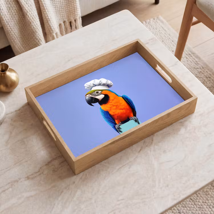 Tablett - Papagei - Kochmütze - Vogel - Spaß — 2