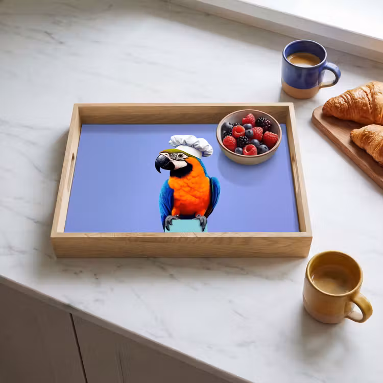 Tablett - Papagei - Kochmütze - Vogel - Spaß — 3