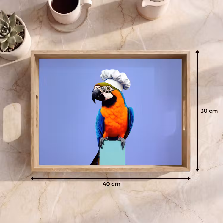 Tablett - Papagei - Kochmütze - Vogel - Spaß — 7