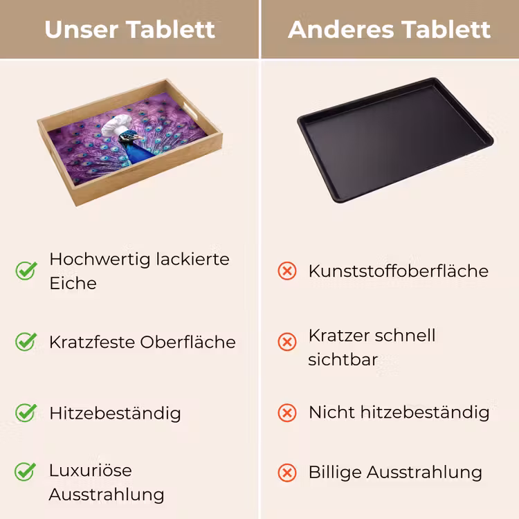 Tablett - Pfau - Kochmütze - Cool - Lila — 9