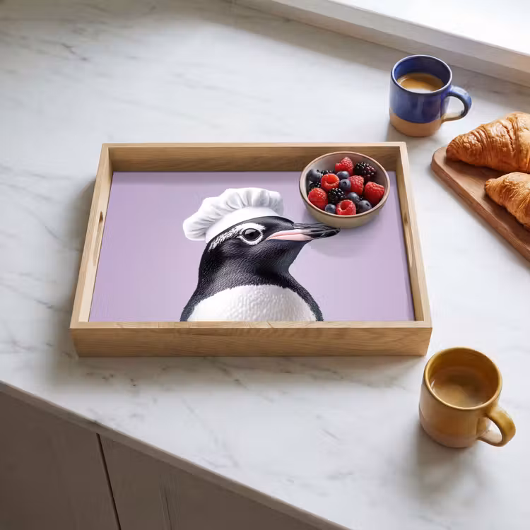 Tablett - Pinguin - Kochmütze - Süß - Lila — 3