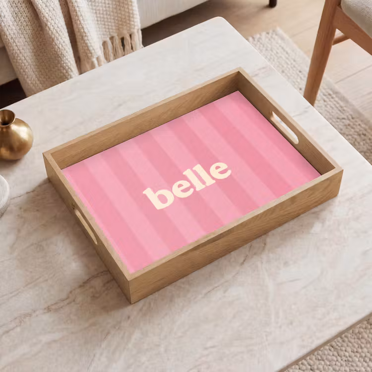 Tablett - Rosa - Gestreift - Belle — 2