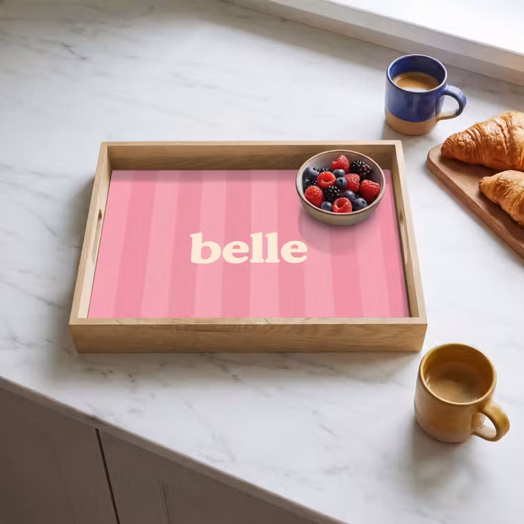 Tablett - Rosa - Gestreift - Belle — 3