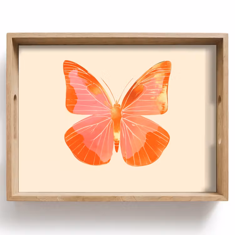 Tablett - Schmetterling - Minimalistisch - Rosa — 1