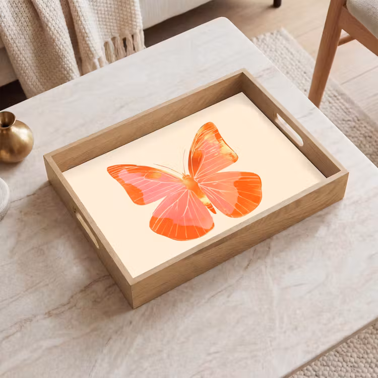 Tablett - Schmetterling - Minimalistisch - Rosa — 2