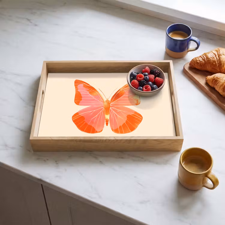 Tablett - Schmetterling - Minimalistisch - Rosa — 3