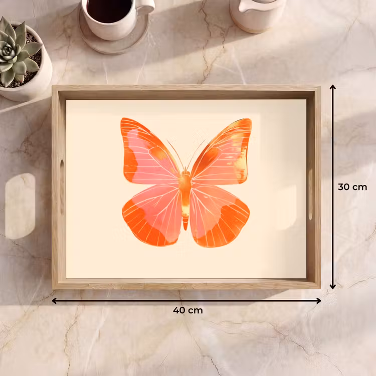 Tablett - Schmetterling - Minimalistisch - Rosa — 7