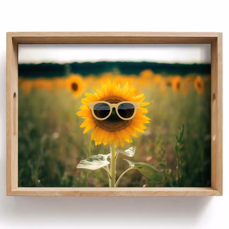 Tablett - Sonnenblume - Feld - Sonnenbrille — 1
