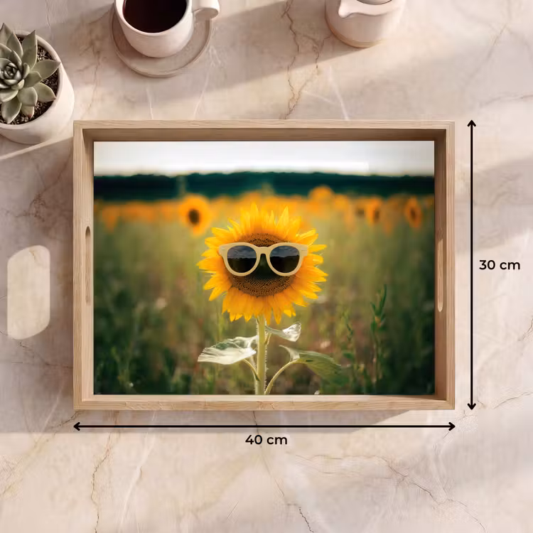 Tablett - Sonnenblume - Feld - Sonnenbrille — 7