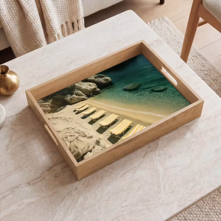 Tablett - Strandbetten - Meer - Steine - Bucht — 2