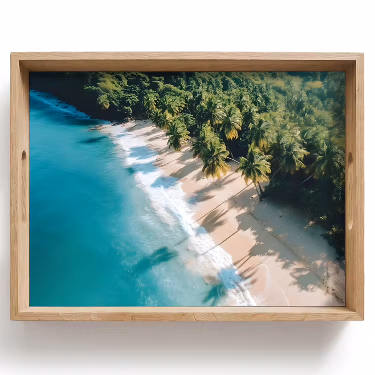 Tablett - Tropisch - Strand - Wasser - Palmen — 1