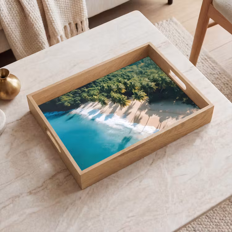Tablett - Tropisch - Strand - Wasser - Palmen — 2