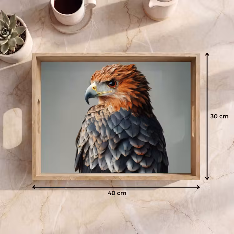 Tablett - Vogel - Realistisch - Federn - Braun — 7