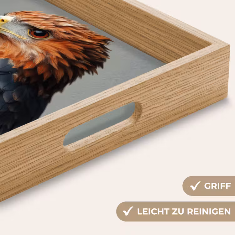 Tablett - Vogel - Realistisch - Federn - Braun — 8