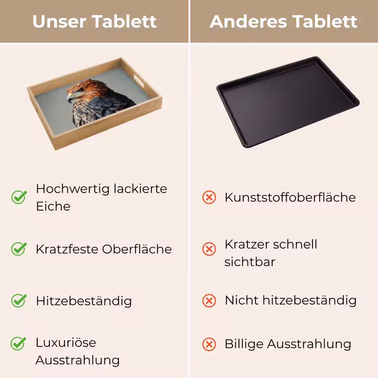 Tablett - Vogel - Realistisch - Federn - Braun — 9