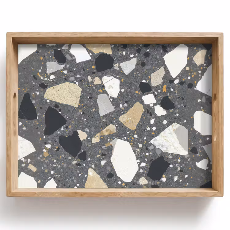 Tablett - Terrazzo - Dekoration - Steine — 1