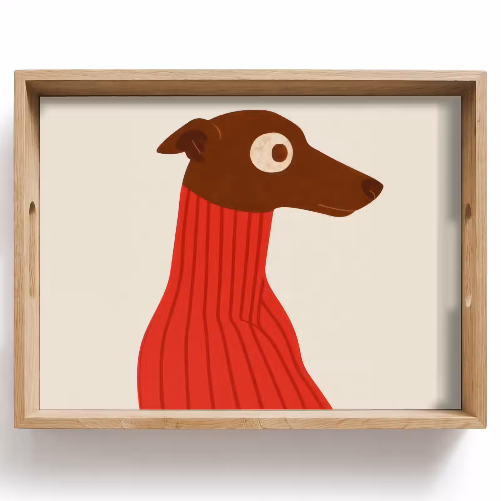 Tablett - Silhouette - Hund - Pullover - Rot — 1