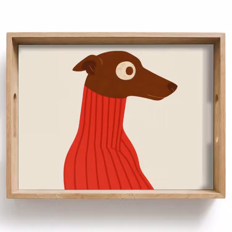 Tablett - Silhouette - Hund - Pullover - Rot — 1