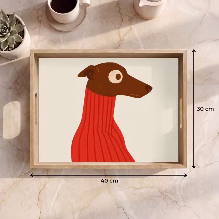 Tablett - Silhouette - Hund - Pullover - Rot — 7