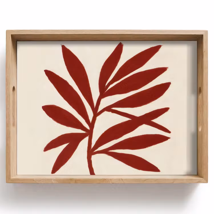 Tablett - Zweig - Blätter - Rot — 1