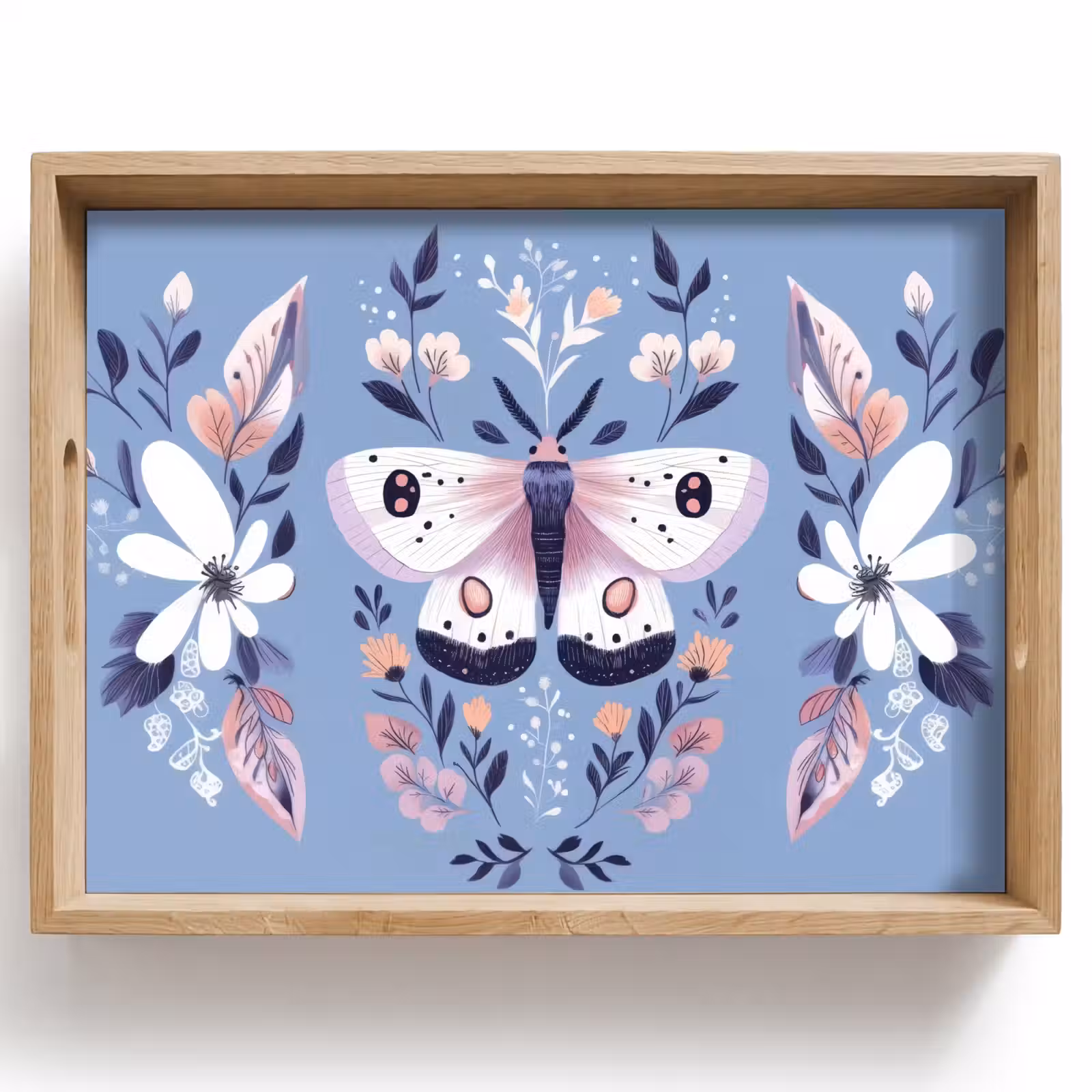 Tablett - Schmetterling - Flügel - Tupfen - Blumen — 1