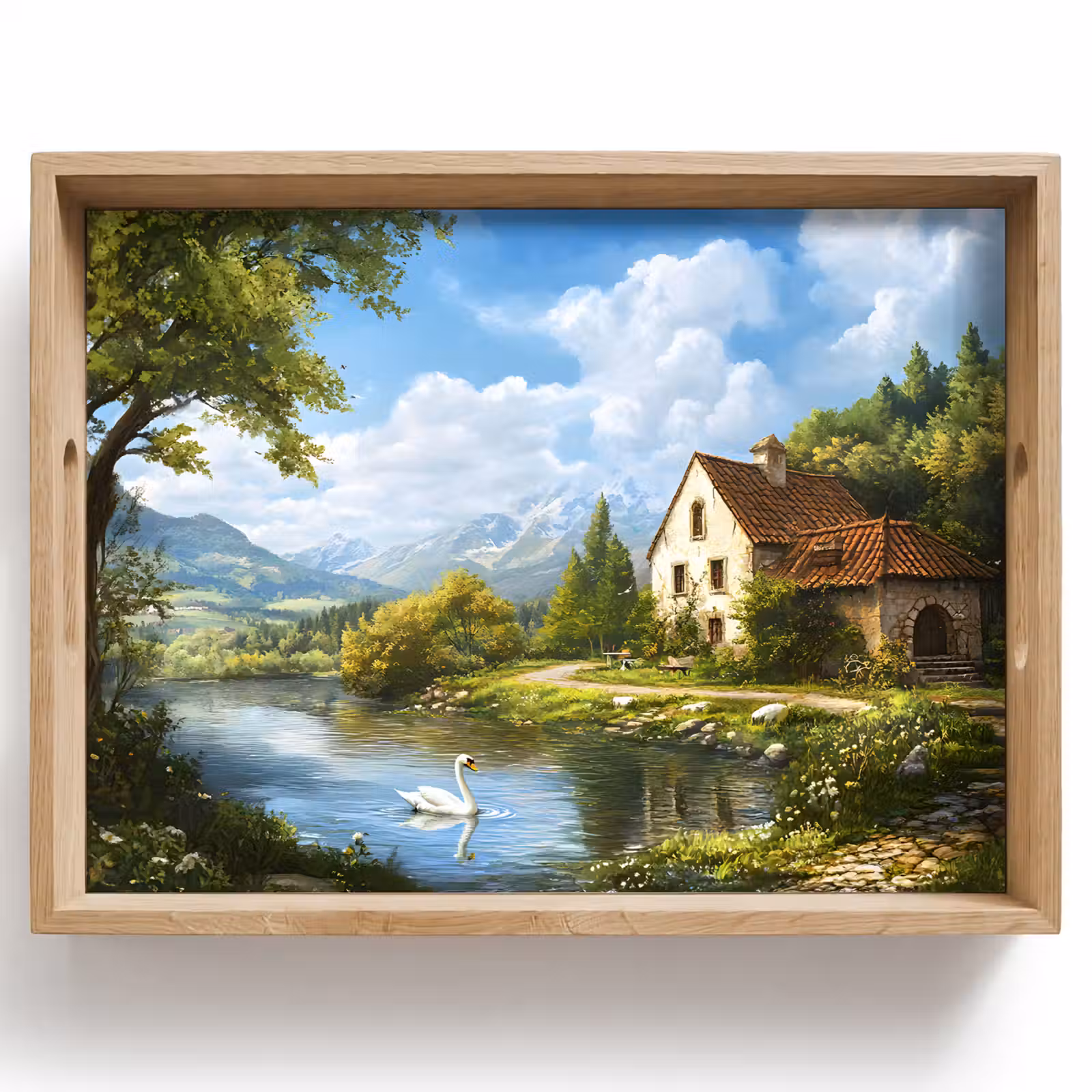 Tablett - Schwan - Bäume - Ruhe — 1